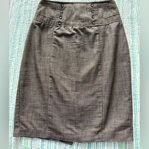 Gray Knee-Length Pencil Skirt for Work